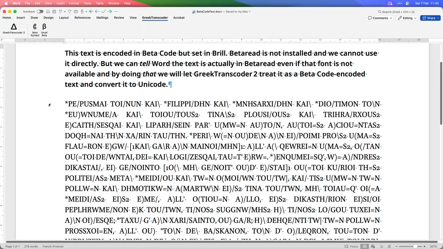 Video: Beta Code conversion demonstration